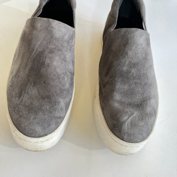 Vince Womens Suede Slip On Platform Warren Sneakers‎ Gray White Size 8US 38EU - Picture 2 of 7